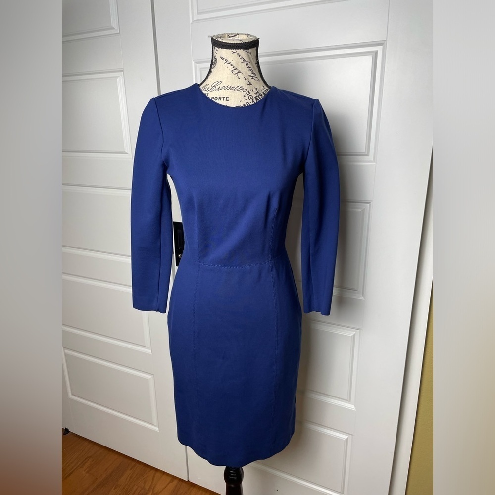 J Crew Structured Sheath Dress with Exposed Zipper Detail